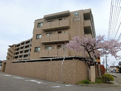 現地外観写真　住宅街と調和した趣きの分譲マンション