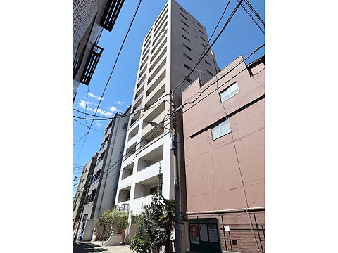 現地外観写真　周辺の街並に調和しながらも、存在感を主張するシ