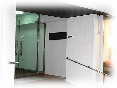 エントランス　手すりとスロープのあるエントランスです