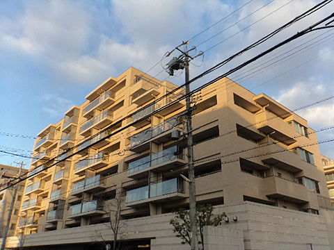 現地外観写真　南東側から見たマンションの外観です。