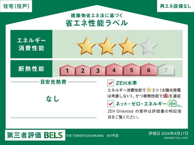 ＴＨＥ　ＴＯＷＥＲ　ＫＯＩＳＨＩＫＡＷＡ省エネ性能ラベル